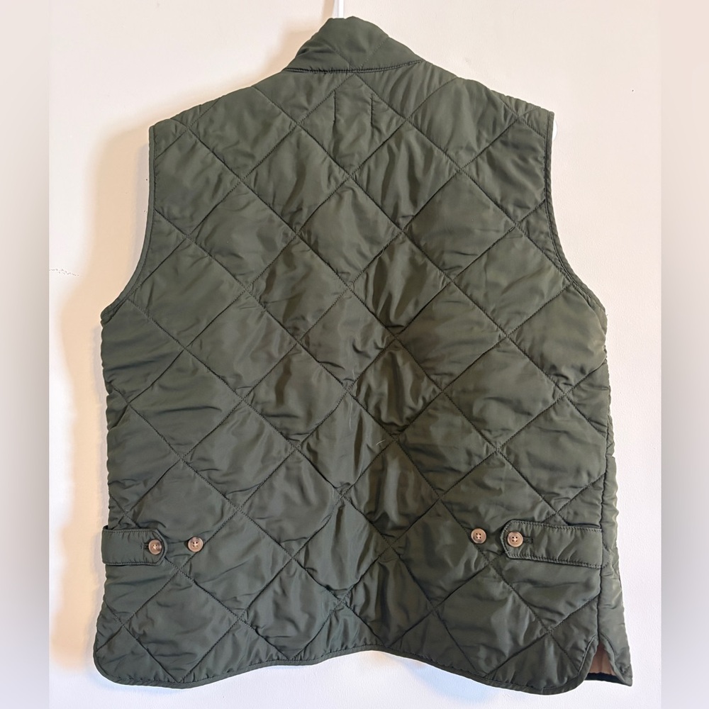 J. Crew Men's Olive Quilted Vest - Picture 3 of 3